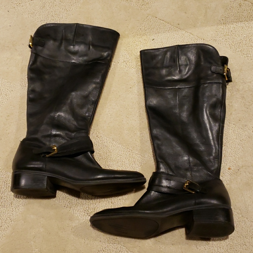 Ralph Lauren Black Leather Boots